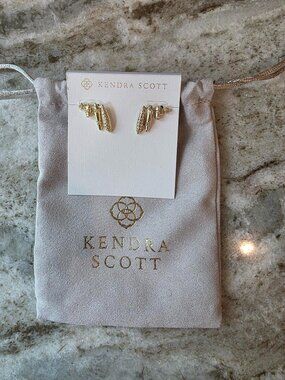 Kendra Scott Selena Gold Ear Climber Crawler Earrings NWOT
